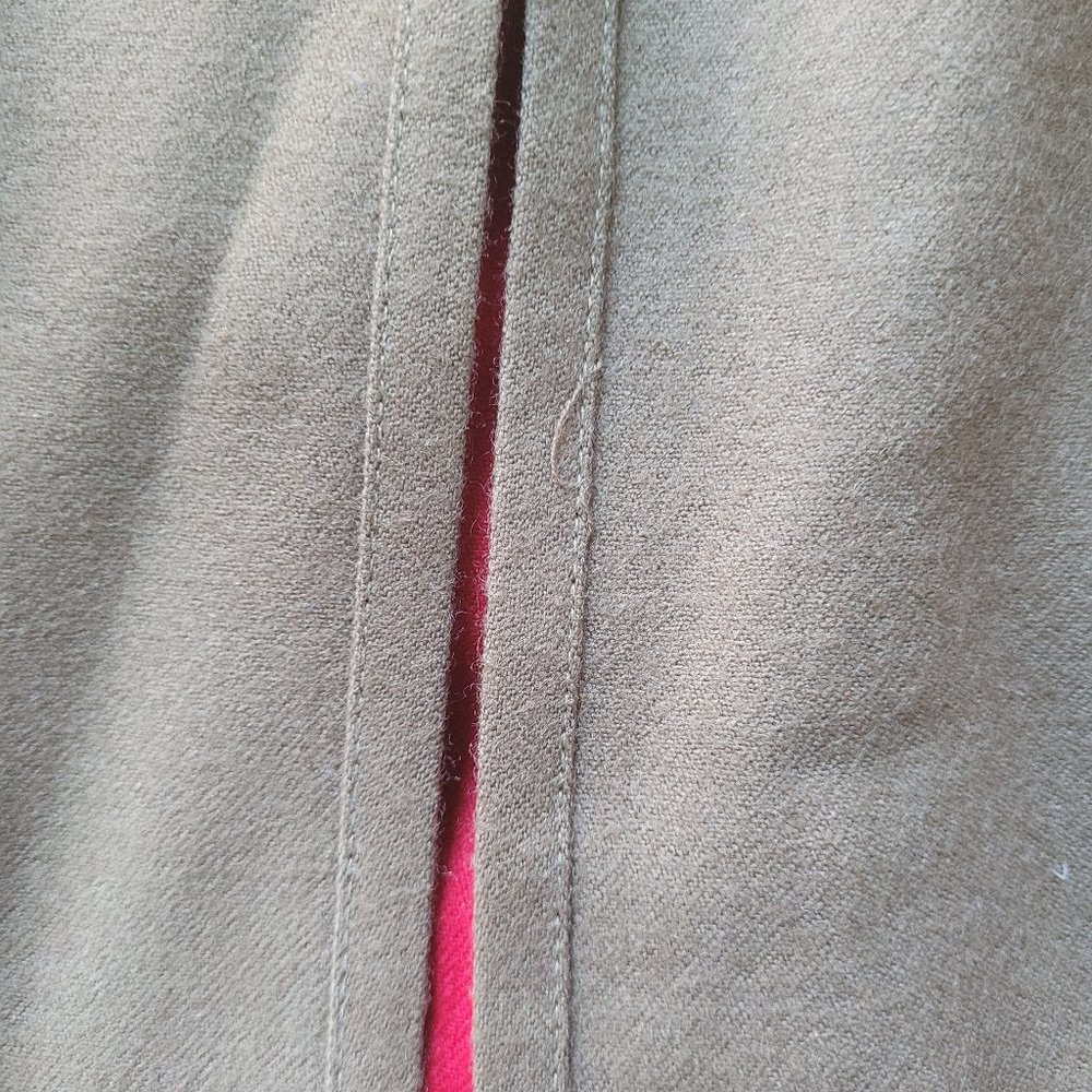 Vintage French Wool Skirt Olive Red Pencil, sz 2 - Picture 7 of 14